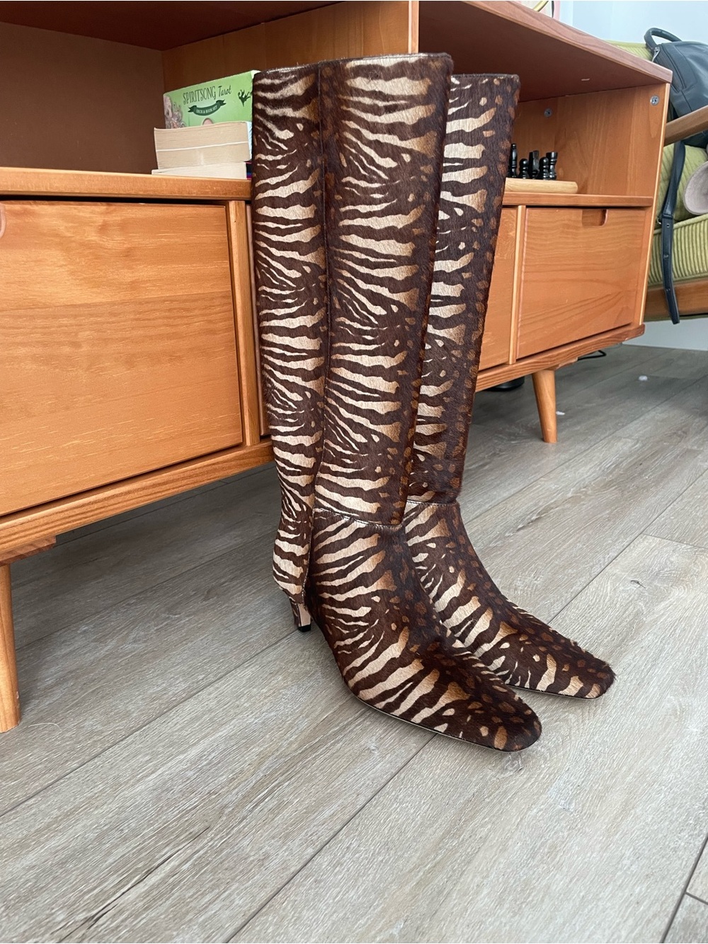 Women’s Brown Zebra-Print pony hair Boots - Picture 3 of 6